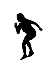 Fototapeta na wymiar Vector of sports girls gymnastics exercise poses silhouettes isolated on white background