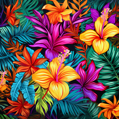 Fototapeta premium seamless pattern with flowers
