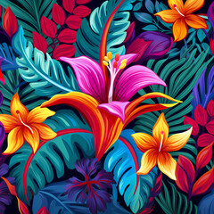 background with tropical flowers
