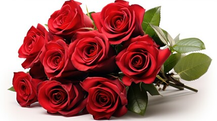 bouquet of red roses isolated on a white background