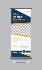 creative and modern medical roll up banner design template.