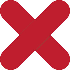 Red cross, wrong, check mark icon, Editable vector illustration stroke. Transparent background.