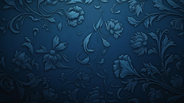 blue vintage floral wallpaper
