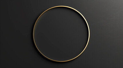 black background with 3d circle ring in smoked brass, simply yet modern for wall decorative or logo, 