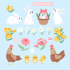 Set of Easter design elements - 733648931