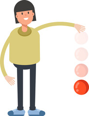 Girl Character Throwing Ball
