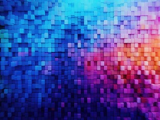 Abstract colorful background with cubes. Generative AI.