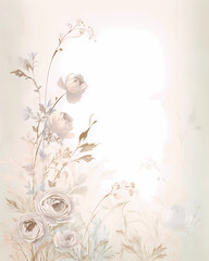 Obraz na płótnie Canvas blush pink soft floral frame background 