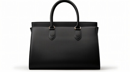 Casual black leather women bag