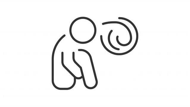 Mental disorders animation set. Personality issues animated line icons. Decision making problems. Social isolation. Black illustrations on white background. HD video with alpha channel. Motion graphic
