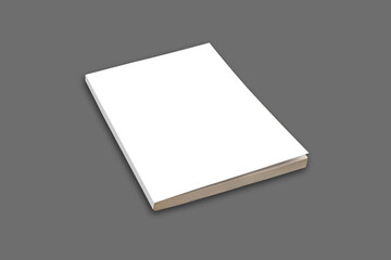 Blank Closed Magazine, soft cover Book, Booklet, catalogue,  Brochure. Mock Up Template Isolated On a Background. 3d rendering.
