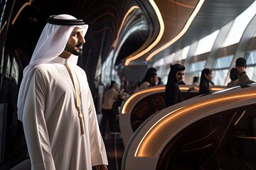 A smiling Arab male businessman poses for a portrait.