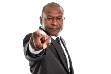 African American Businessman Pointing Confidently Isolated Transparent PNG