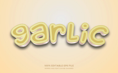 Garlic 3d editable text style effect