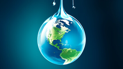 World Water Day background, concept of global warming and climate change