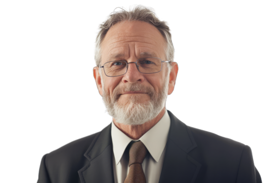  Senior Executive with Beard and Glasses Isolated Transparent PNG