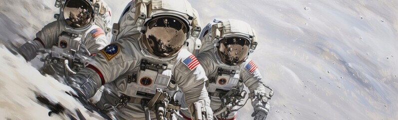 Astronaut background. Banner - obrazy, fototapety, plakaty