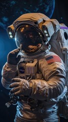 Astronaut background.  Vertical background  - obrazy, fototapety, plakaty