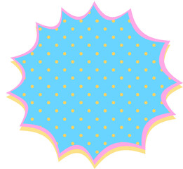 blue comic speech bubble with dots halftone