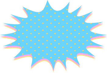 blue comic speech bubble with dots halftone