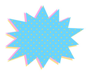 blue comic speech bubble with dots halftone