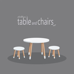 set of wooden table and chairs in white