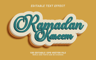 lettering ramadan kareem 3d style text effect