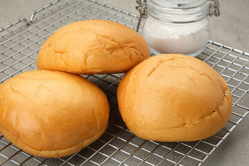Roti Semir, sweet bread filled with sugar cream and chocolate sprinkles inside
