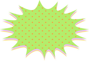 green comic speech bubble with dots halftone