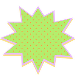 green comic speech bubble with dots halftone