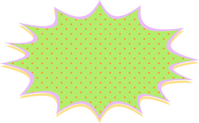 green comic speech bubble with dots halftone
