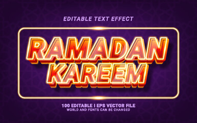 modern ramadan kareem 3d style text effect
