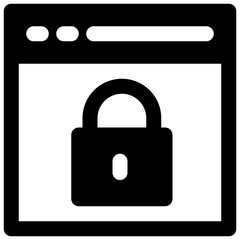 browser lock vector glyph icon