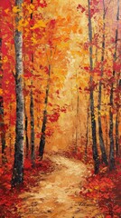 Autumn fall illustration background. Vertical background 