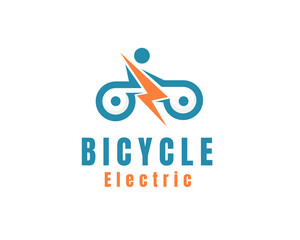 bicycle thunder lighting power electric logo icon symbol design template illustration inspiration