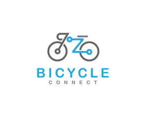 bicycle tech connect logo icon symbol design template illustration inspiration