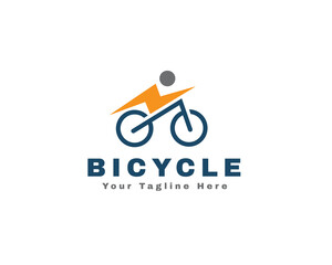 power thunder bicycle electric logo icon symbol design template illustration inspiration