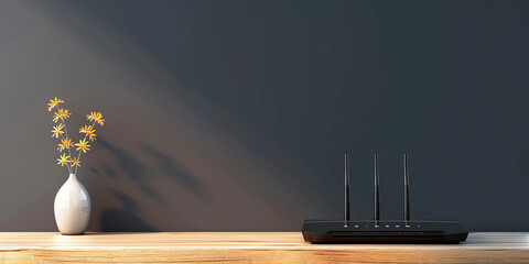 modern high speed router for home secure networks and online communication - obrazy, fototapety, plakaty