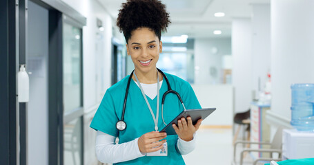 Medical, tablet or surgeon typing for research on social media to for medicine news online in...