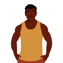 Fototapeta premium Young stylish black man in elegant style vector