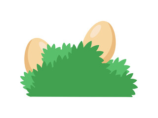 Easter Eggs in Grass Illustration
