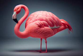 Flamingo isolated. Pink inflatable flamingo for summer beach iso. Generative AI