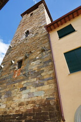 Fototapeta premium Clock Tower in Vicopisano; Tuscany, Italy