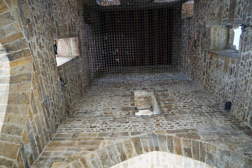 Interior of the tower of the four gates in Vicopisano, Tuscany, Italy