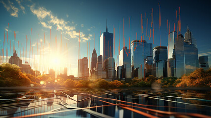 modern city panorama 3d illustration
