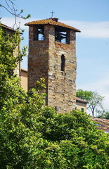 Fototapeta na wymiar Clock Tower in Vicopisano; Tuscany, Italy
