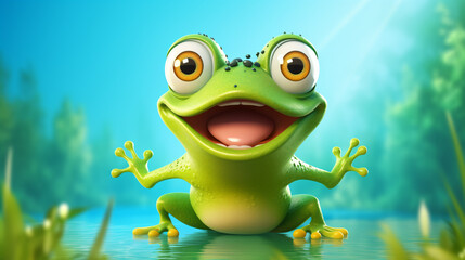 Cute cartoon frog