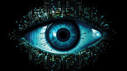 Cyber security, data protection, cyber attack concept on blue background