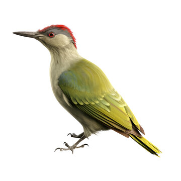 Green Woodpecker PNG Cutout, Generative AI