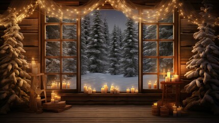 festive wood holiday background